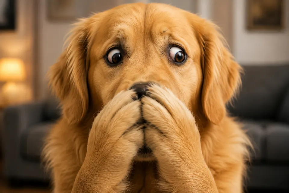 Original illustration: an uncertain dog