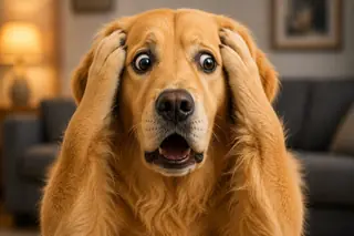 Original illustration: a puzzled dog