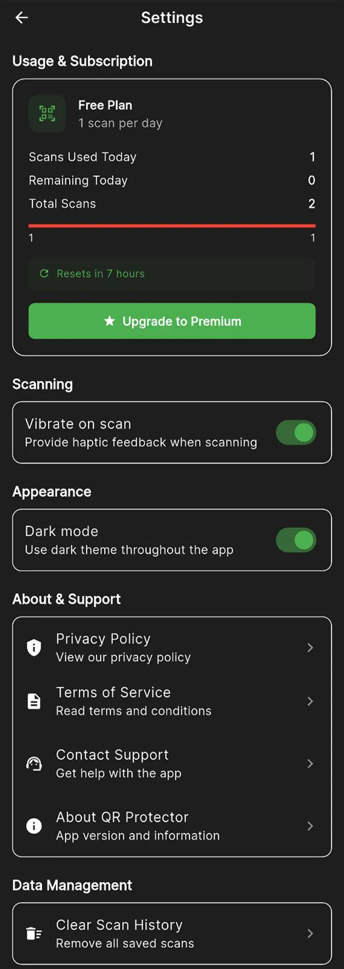 Settings and device management